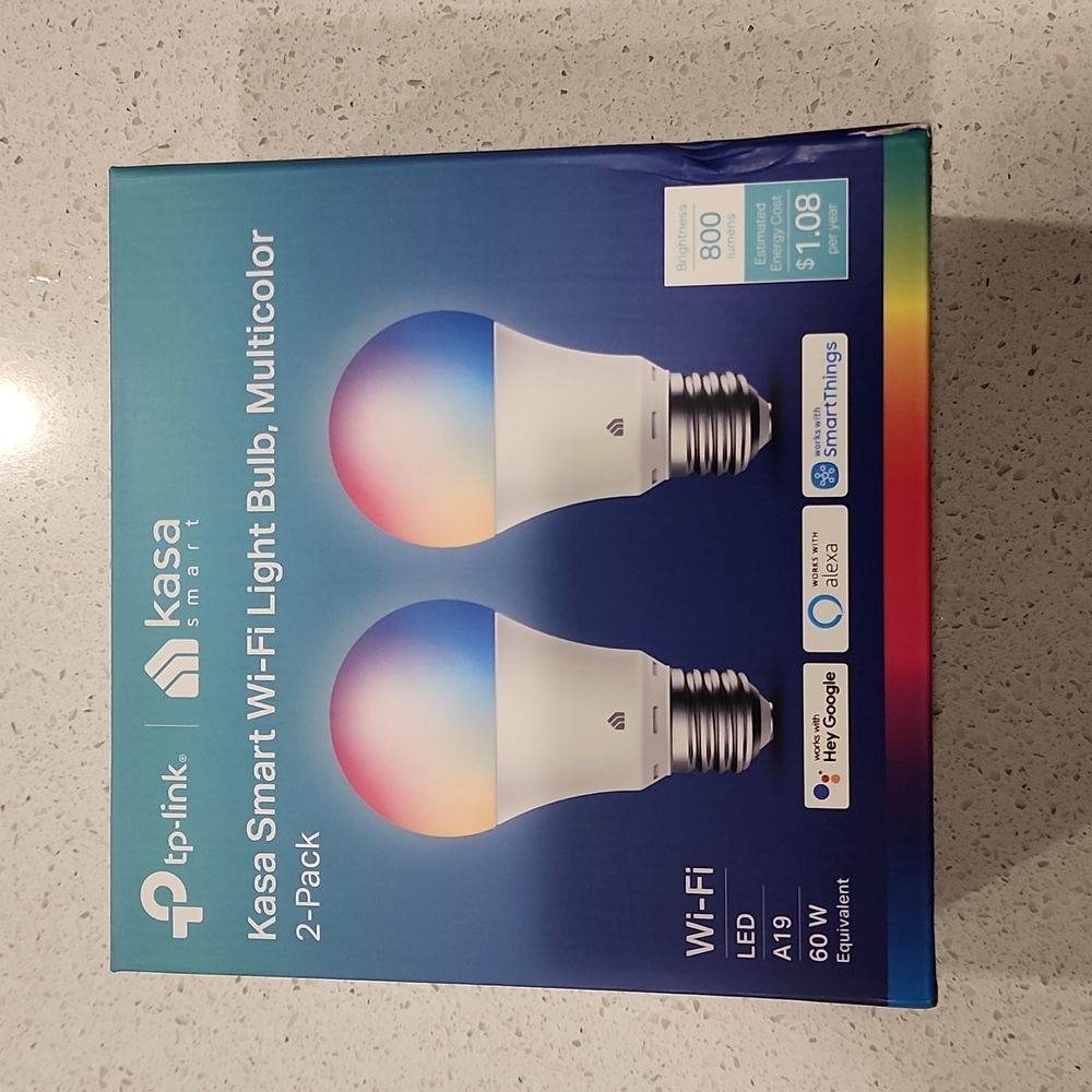 [OPEN BOX] Kasa Smart Wi-Fi Light Bulb - Multicolor 2-Pack